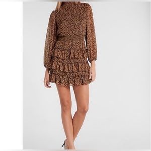 Animal print ruffle dress